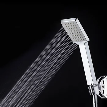 

Water-saving Supercharged Shower Head Square Hand-held Shower Rainfall 3pcs shower head with shower hose and shower holder