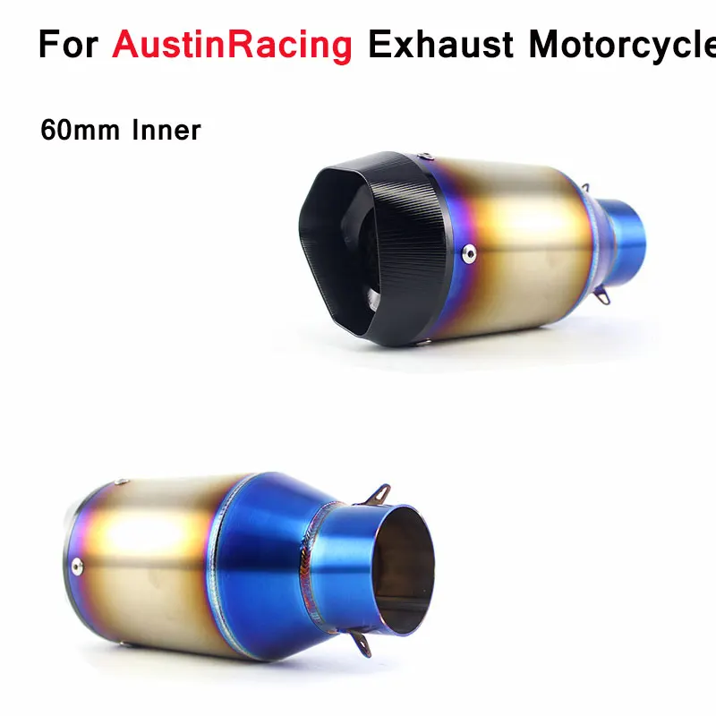 Универсальный 60 мм большой велосипед выхлопной мотоцикл Akrapovic Tubo De Escape Moto AustinRacing трубы ЧПУ глушитель Мотокросс для z1000sx ATV