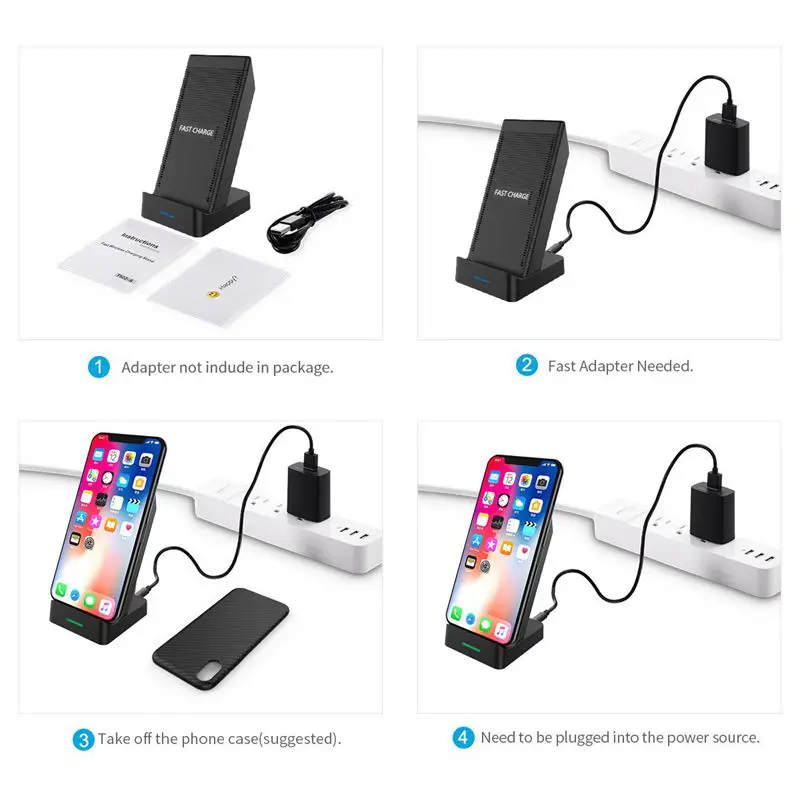 Fast Wireless Charger, Wireless Charger With Cooling Fan Stand Pad Mat Wireless Charger For X 8 Plus For S9 Note