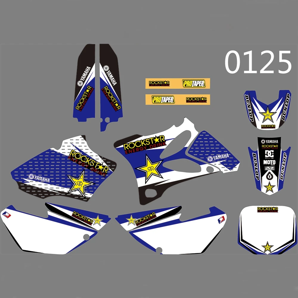 Для YAMAHA YZ85 2002- Графика наклейки на заказ Номер Наименование лента 3M Полный мотоцикл Фоновые наклейки аксессуары
