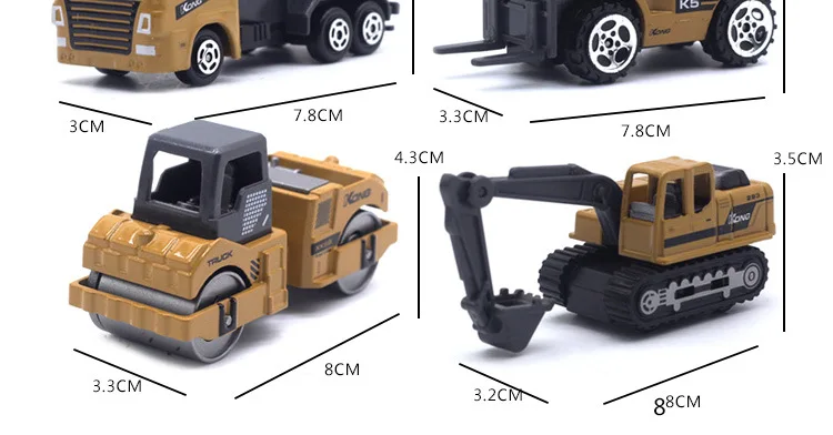 Горячая 1: 64 сплав инженерный набор 6 штук Многофункциональный автомобиль детская игрушка Инженерная серия мальчик игрушка автомобиль