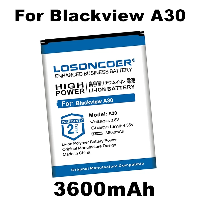 LOSONCOER 3600 мАч батарея для Blackview A30 Замена литий-ионных батарей батарея мобильного телефона