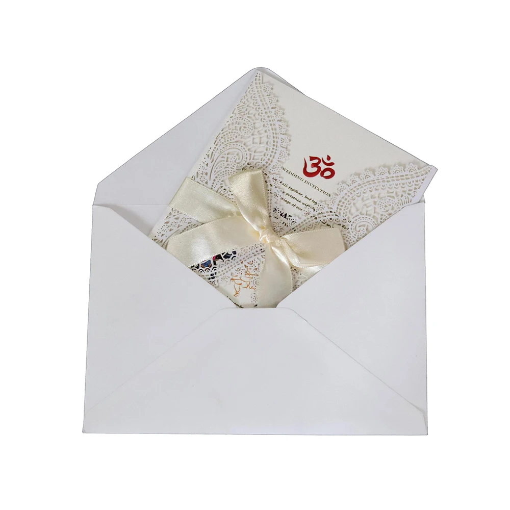  New 10Pcs Hollow Lace Laser Cut Wedding Invitations Elegant Wedding Engagement Invitation Card Enve - 4.00028E+12