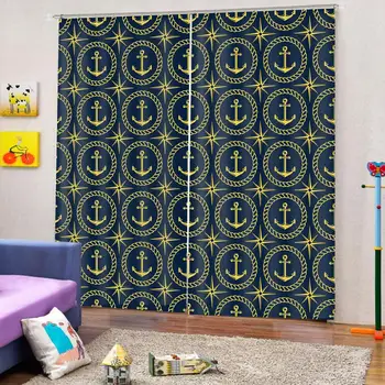 

blue 3D Curtain Luxury Blackout Window Curtain Living Room Blackout curtain