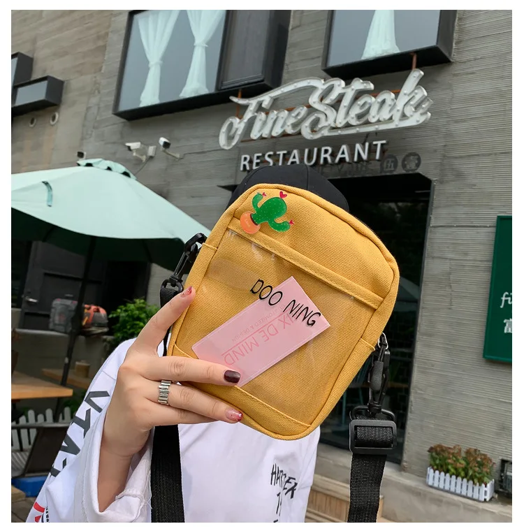 Canvas Bag Women's Shoulder New Style Korean-style Versatile Fashion Summer Hipster Candy Shoulder Bag Phone Package