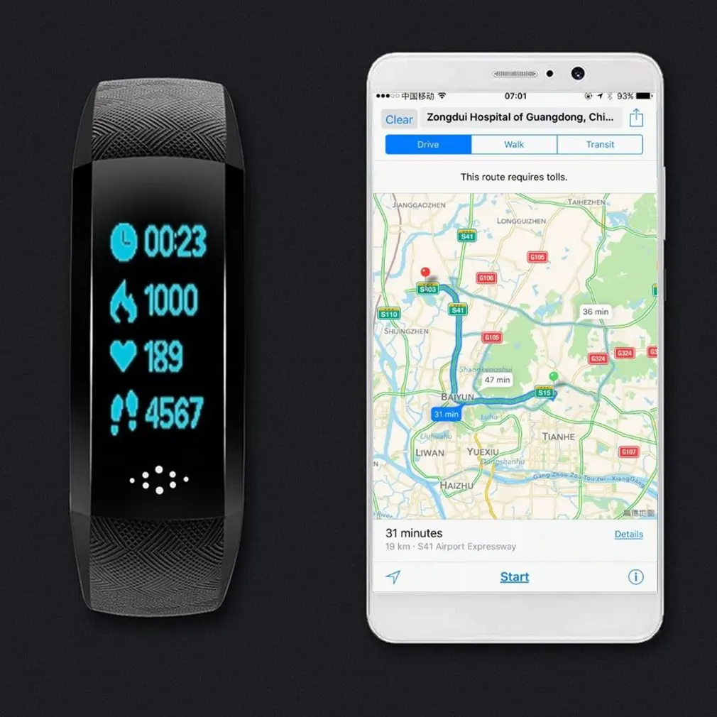 Умный Браслет, пульсометр, спортивный трекер, Bluetooth 4,0, умный Браслет Inteligente для Android IOS
