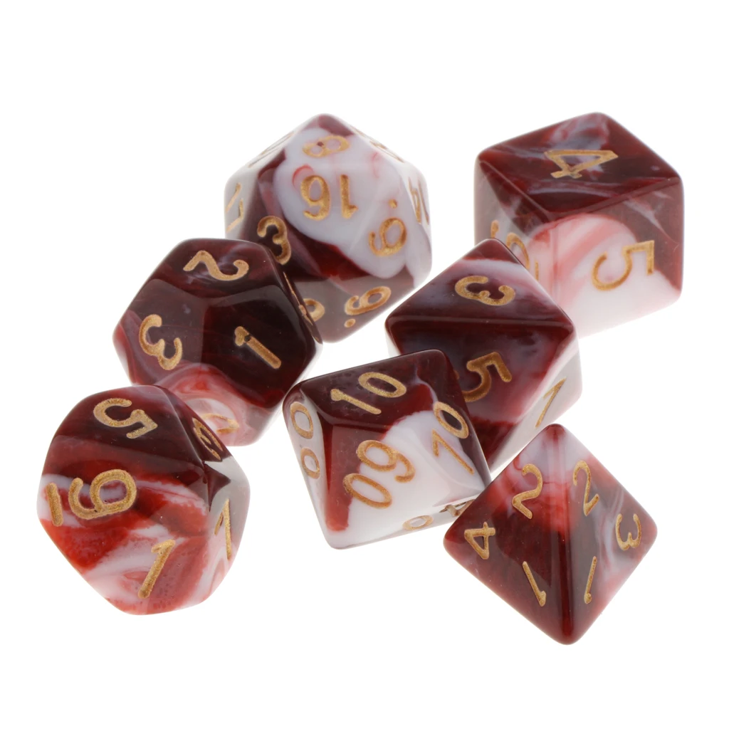 Pack of 7 Polyhedral Dices Table Board Games Party KTV for Dungeon & Dragons DND Dice Set Party Game Dices Hobby & Collectibles
