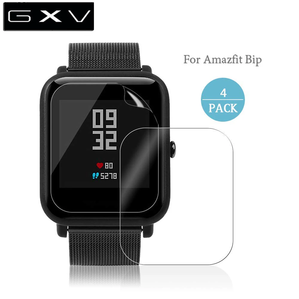 ScreenProtector 4pcs GXV спортивный светоотражающий нейлоновый ремешок для Xiaomi Huami Amazfit Bip BIT Lite Молодежные умные часы браслет на запястье Amazfit ремешок для часов - Цвет: ScreenProtector 4pcs