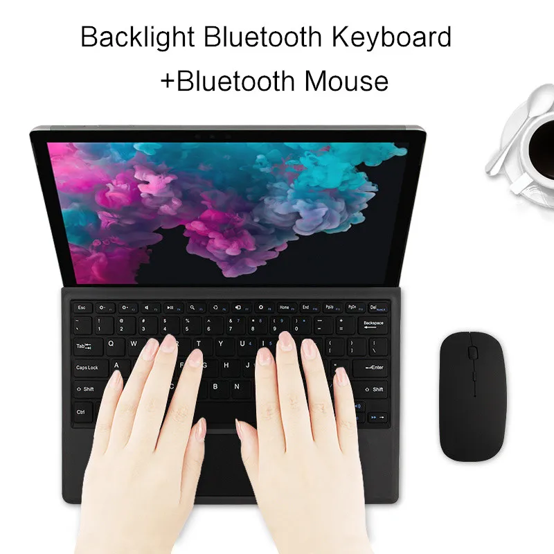Backlight Add Mouse Клавиатура для microsoft Surface Pro 6 5 4 Pro5 Pro4 Bluetooth клавиатура чехол Беспроводная мышь планшет ноутбук компьютер 12,3" - Цвет: Backlight Add Mouse