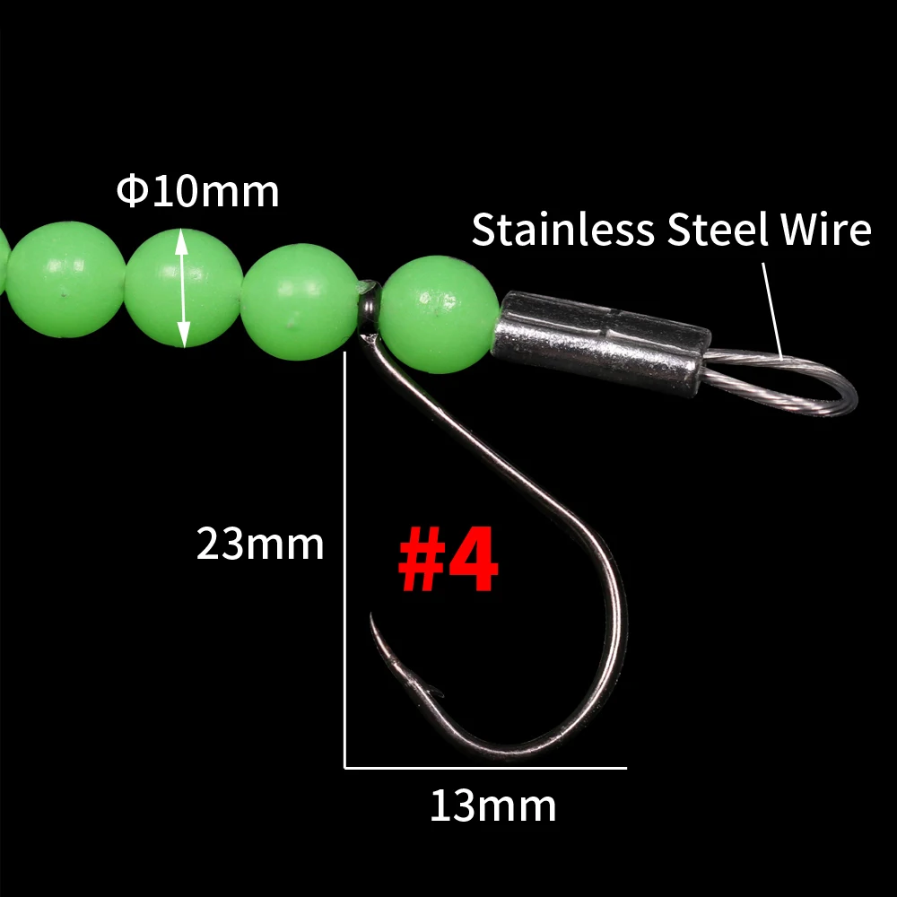 #4 Fishing Lure Bait 2pcs/4pcs Saltwater Luminous Longtail Octopus Steel Wire Rig Barracuda Eel Small Mackerel