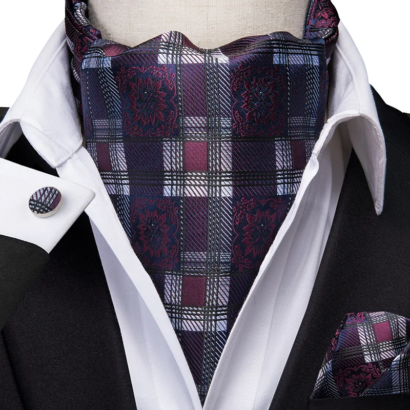 Горошек Шелковый Аскот карман квадратный шейный платок Ascot резинка для волос самостоятельно британский стиль джентльмен платье шарфы Галстуки вечерние комплект Ascot - Цвет: AS-1008