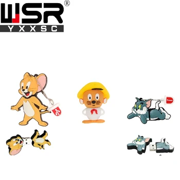 

Wsryxxsc cartoon cat and mouse usb flash drive waterproof flash drive 64gb 32gb 16gb 8gb 4gb high speed u disk real capacity