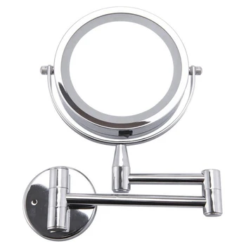 

Bath Mirror Led Cosmetic Mirror 1X/3X Magnification Wall Mounted Adjustable Makeup Mirror Dual Arm Extend 2-Face Bathroom Mirr