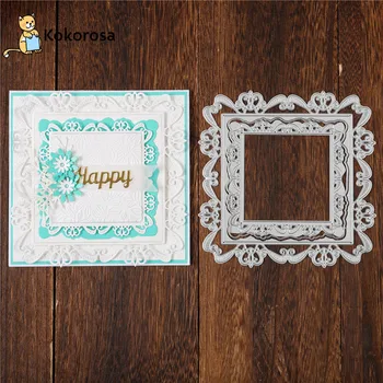

Kokorosa Lace Border Embossing Folders for Card Making Flower Decorative Mold Metal Scrapbooking Cutting Dies Embossing Folders