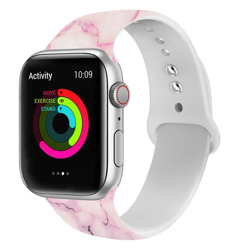 Ремешок для Apple watch силиконовый 38 мм 42 мм iwatch4 с 44 мм 40 мм цветочный принт ремешок браслет Регулируемая Замена Apple Watch4321 - Цвет ремешка: 19