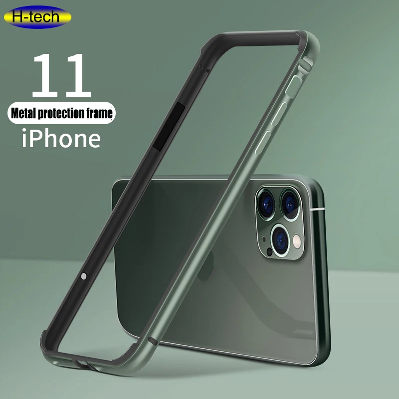 Чехол-бампер для iPhone 11 Pro Max, силиконовая металлическая Противоударная рамка, чехол для iPhone 11 X XS Max XR, зеленые роскошные аксессуары для телефонов