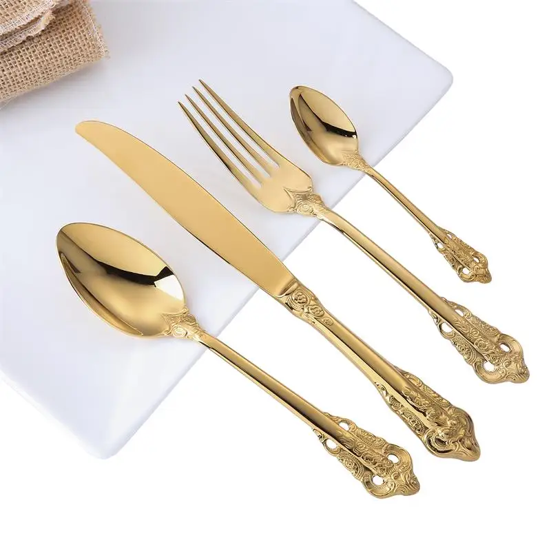 10pcs golden cutlery set  (3)