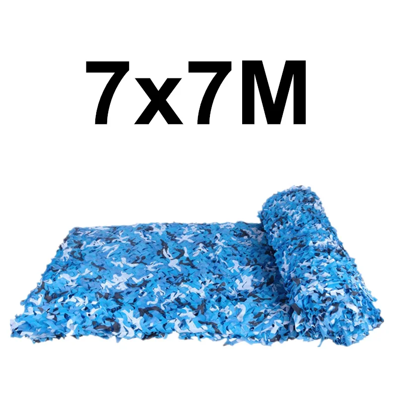 Blue WELEAD 7x7 м усиленная камуфляжная сетка военный Открытый Тент садовый тент камуфляжная сеть маскирующий сетчатый навес крышка 7x7 7*7 м - Цвет: Blue