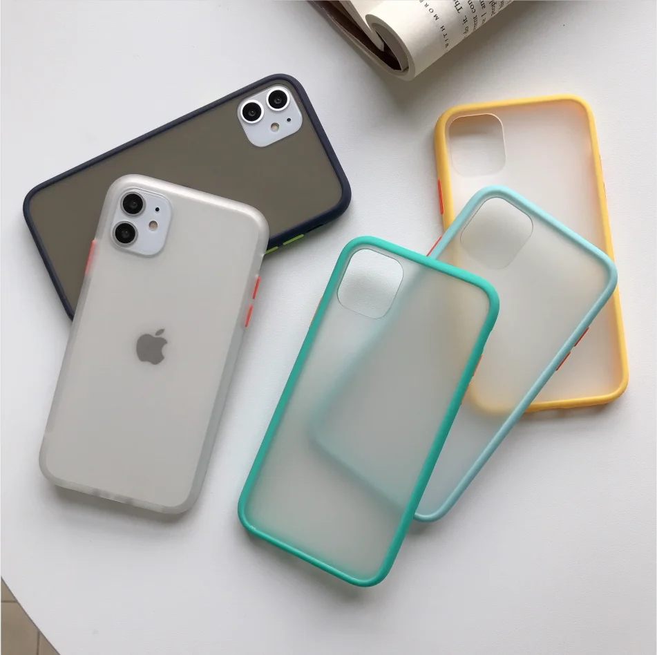 Гибридный простой матовый чехол-бампер для телефона iPhone 11 Pro Max XR XS 6 6S 8 7 Plus