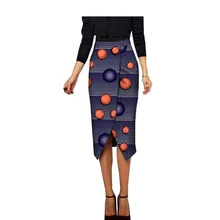 Весенняя юбка в африканском стиле для женщин, AFRIPRIDE, завышенная талия, длина до середины икры, женская повседневная юбка-бутон, воск, хлопок, A722709