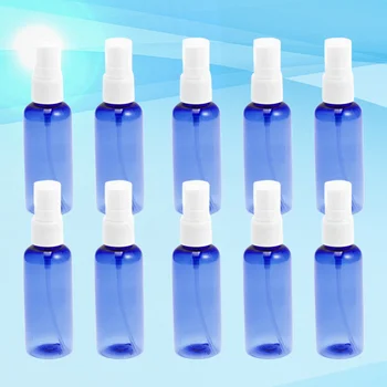 

10Pcs 30ml Empty Spray Bottle PET Subpackaging Bottles Portable Liquid Bottle (White Spray Nozzle and Blue Bottle)