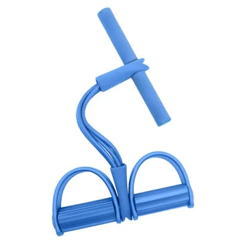 

4 Tubes Strong Fitness Yoga Resistance Bands Latex Pedal Exerciser Sit- Up Yoga Fitness Gear Pull Pedal Exerciser M ZJ