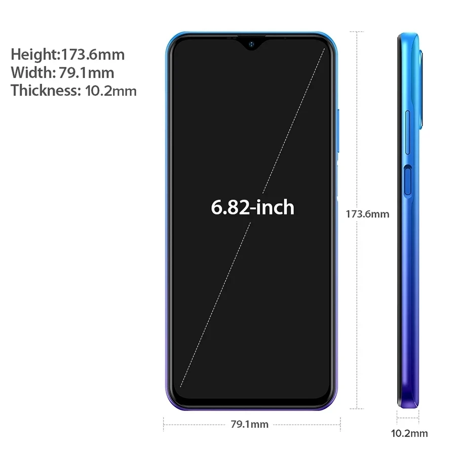 Ulefone-Smartphone Note 12P,7700mAh,4G,6.82インチ画面,4GB RAM,64GB ROM,Android  11,トリプルカメラ,顔ロック解除