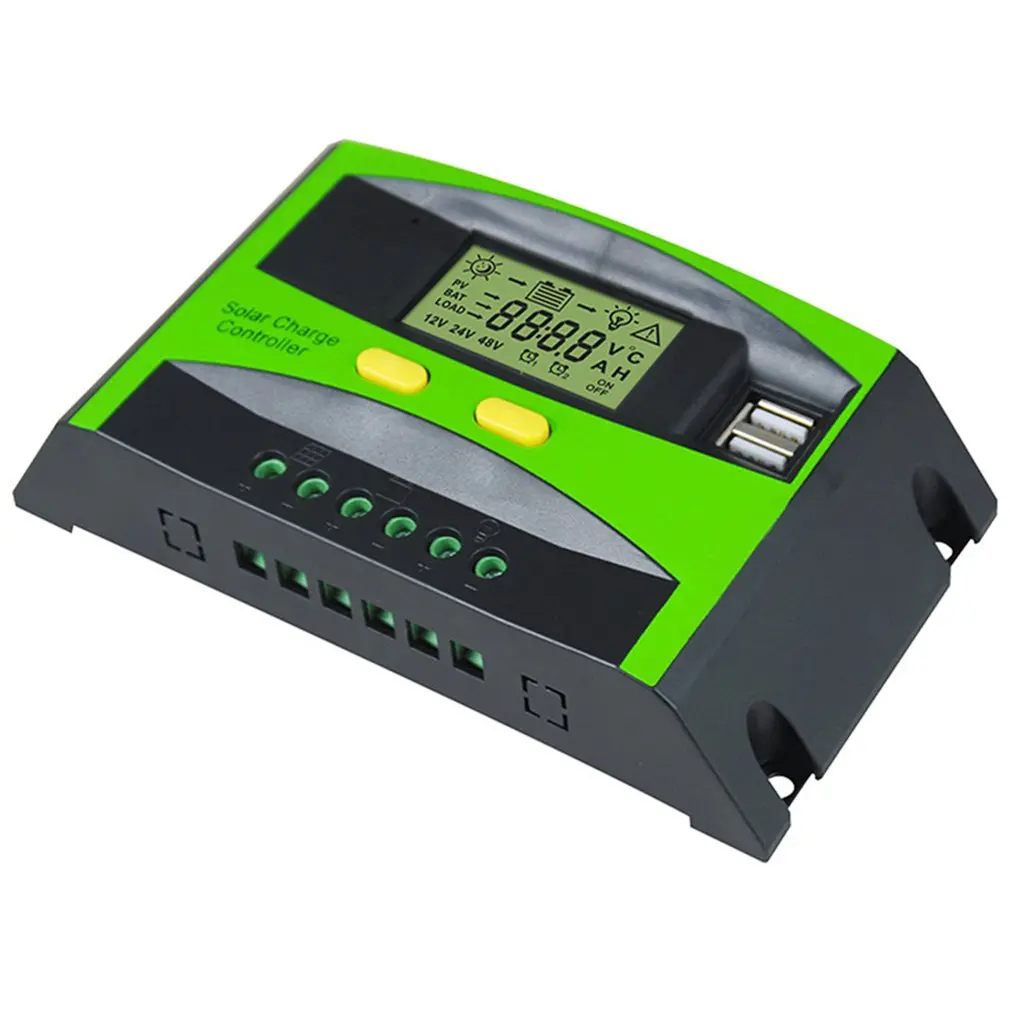 12/24V Солнечный контроллер с lcd-дисплеем Панели солнечные работы Dual usb-регулятор Выход зарядное устройство солнечные авто с ЖК-дисплеем