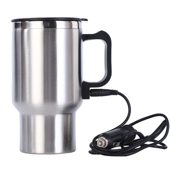 

12V Car Heating Cup Stainless Steel Travel Coffee Cup Insulated Heated Insulation Heating Cup 1 Pc
