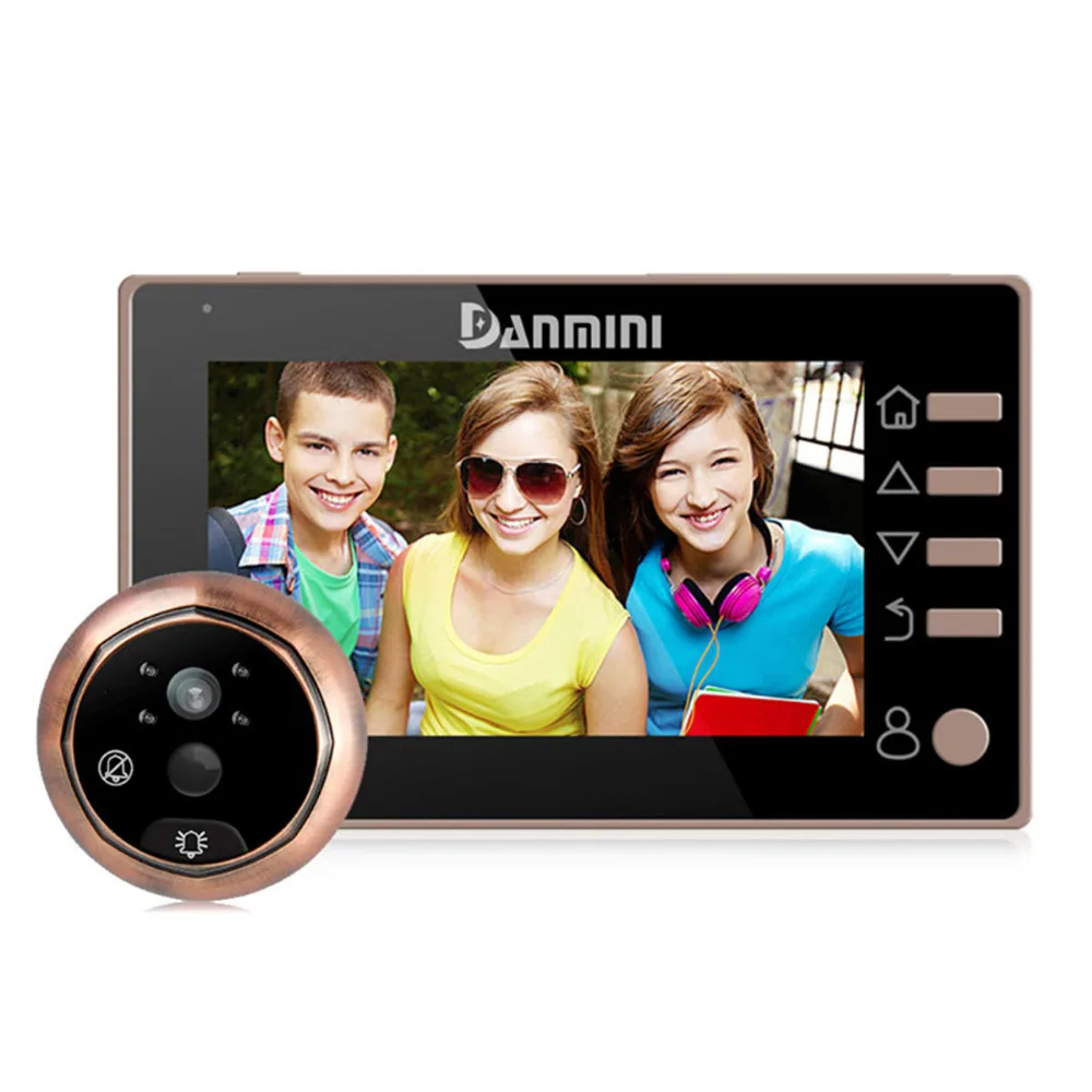 

DANMINI 4.3 Inch Video Doorbell 1MP Doorphone Camera Digital Peephole Viewer Security Camera Support English/ /Russian/Spanish