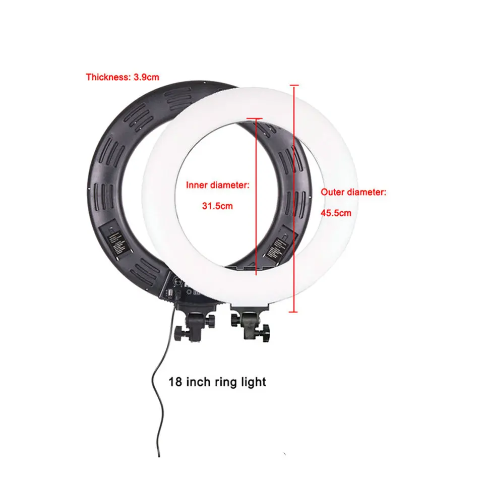 18 Inch Ring Light LED Video Light Dimmable 3000-6000K Photography Lamp With Tripod Beauty Light Studio Photo Lamp For Makeup