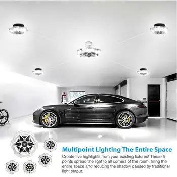 

1 Set 120w 5-head LED Garage Light Practical Multi-point Lighting Lamp Shop Light Illumination Device