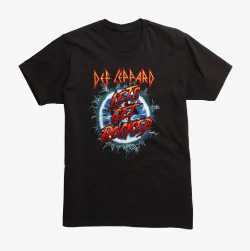 Def Leppard LET'S GET ROCKED T-Shirt tops wholesale tee Free shipping new fashion t shirts streetwear shirt mens | Мужская одежда