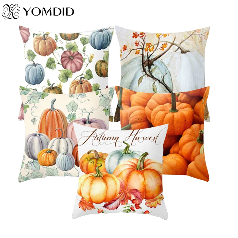 

YOMDID Halloween pillow case 45*45 pillow cases pumpkin pattern pillow cover sofa decorative cushion covers printed funda cojin