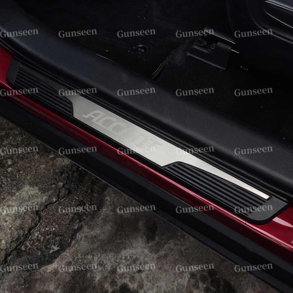 

For Hyundai Accent 2020 Accessories Car Door Sill Protector Pedal Sticker Auto Scuff Plate Styling Cover Trim 2019 2017 2018