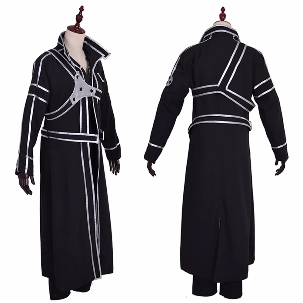 Аниме меч искусство онлайн Kirigaya Kazuto косплей костюм халат Униформа SAO Kirito полный комплект боевой костюм Хэллоуин длинное пальто