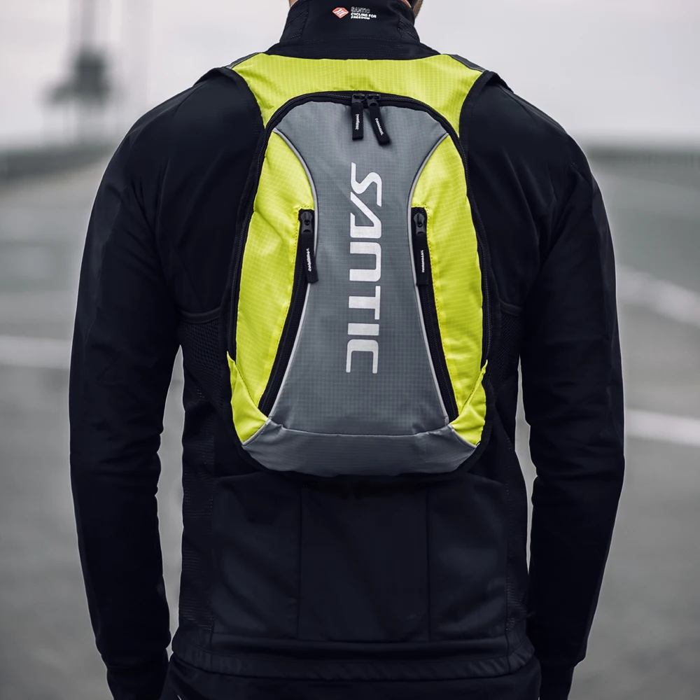 

Santic Bicycle Bag Cycling Backpack Breathable 15L Ultralight Bike Bag Climbing Reflective Backpack W9P055