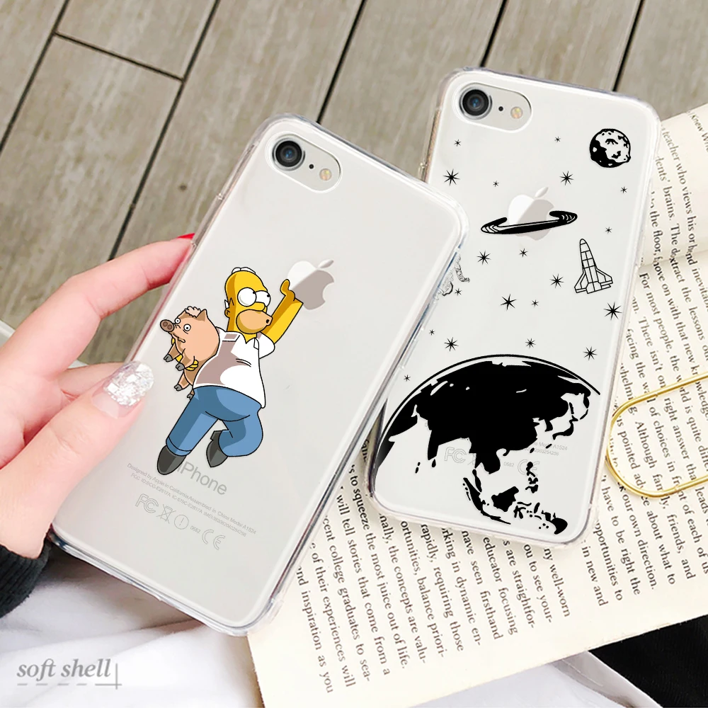 Для iPhone 8 7 6 S Plus с милым рисунком для телефона чехол plus 5 5s SE мягкий силиконовый из