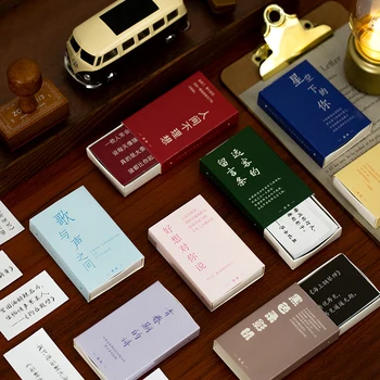 

yoofun 60 pcs/pack School Supplies Diary Chinese character Label Album Decor Stickers Retro Matchbox Scrapbooking Paper Sticker