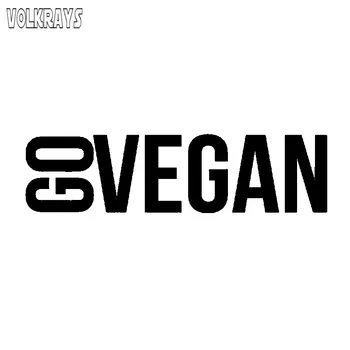 

Volkrays Interesting Car Sticker Go Vegan Accessories Reflective Waterproof Cover Scratches Vinyl Decal Black/Silver,3cm*15cm