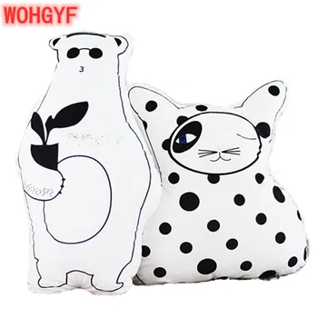 

1pc Kawaii Polar Bear Cat Sheep Plush Pillow Stuffed Toys Down Cotton Animals Pillow Cushion Toys Decorations Kids Gifts