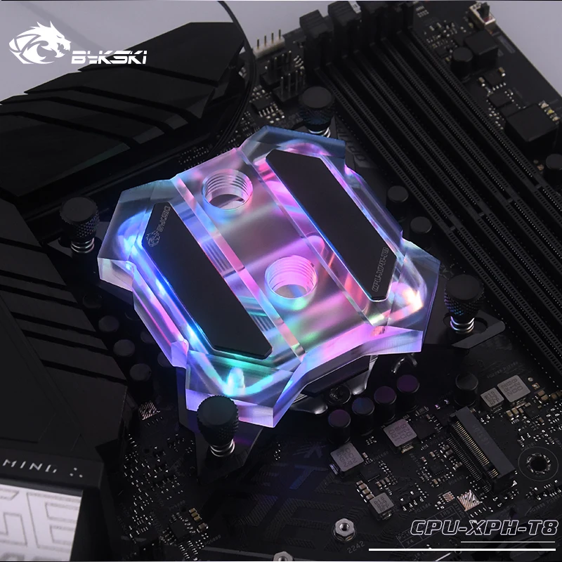 Bykski cpu-XPH-T8 cpu блок водяного охлаждения для Intel Lga115x/2011/2066 RGB/RBW освещение механическая система сливочного масла микроводный I7