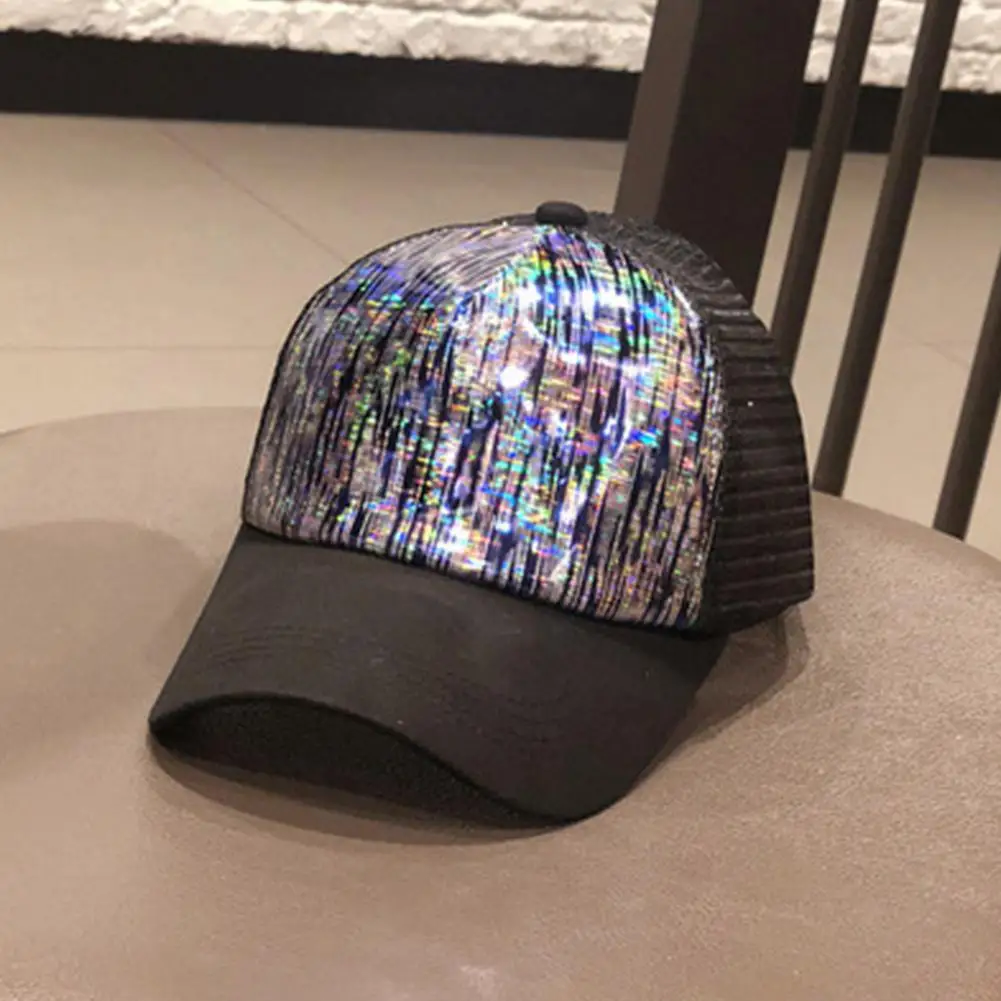 MISSKY Женская Бейсболка черного цвета, весенне-летняя кепка, светоотражающая цветная летняя бейсбольная сетчатая Кепка, женские солнцезащитные шапки
