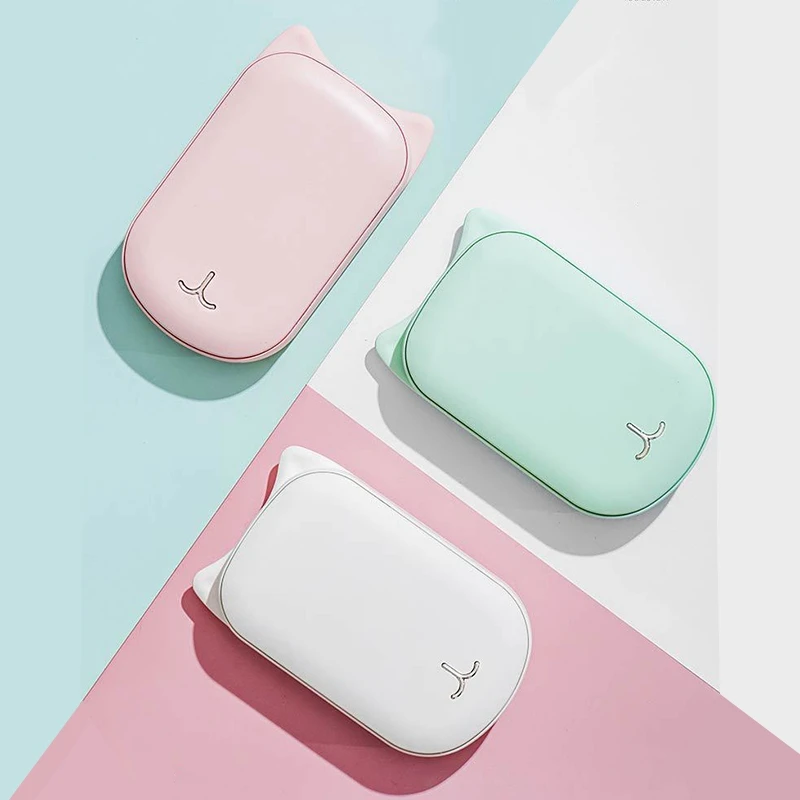 Симпатичный USB Перезаряжаемый ручной нагреватель и 3600Ma power Bank 5V маленький, ручной, для путешествий удобный карманный подогреватель