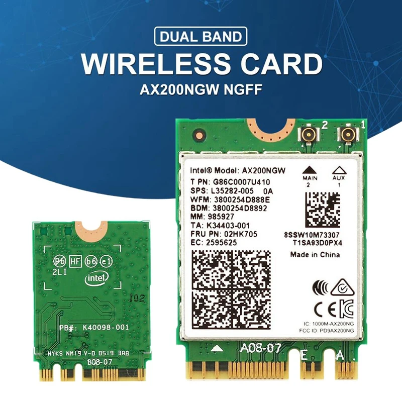 Dual Band Wireless AX200NGW 2 4Gbps 802 11Ax Wireless Intel AX200 WiFi Card Bluetooth 5 0 4