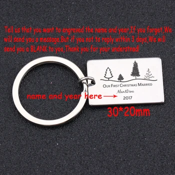 

Wedding Anniversary Keychain Personalized Couple 's Name And Wedding Year For Couple First Christmas Gift Fashion Jewelry