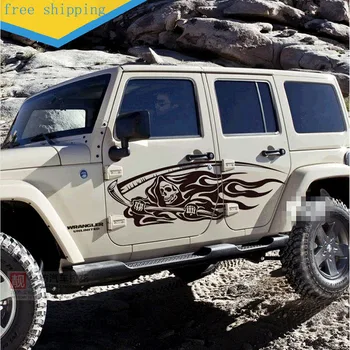 

Car Stickers Flame Grim Personality Vinyl Decals Skull Body Side Cover Scratches Stickers