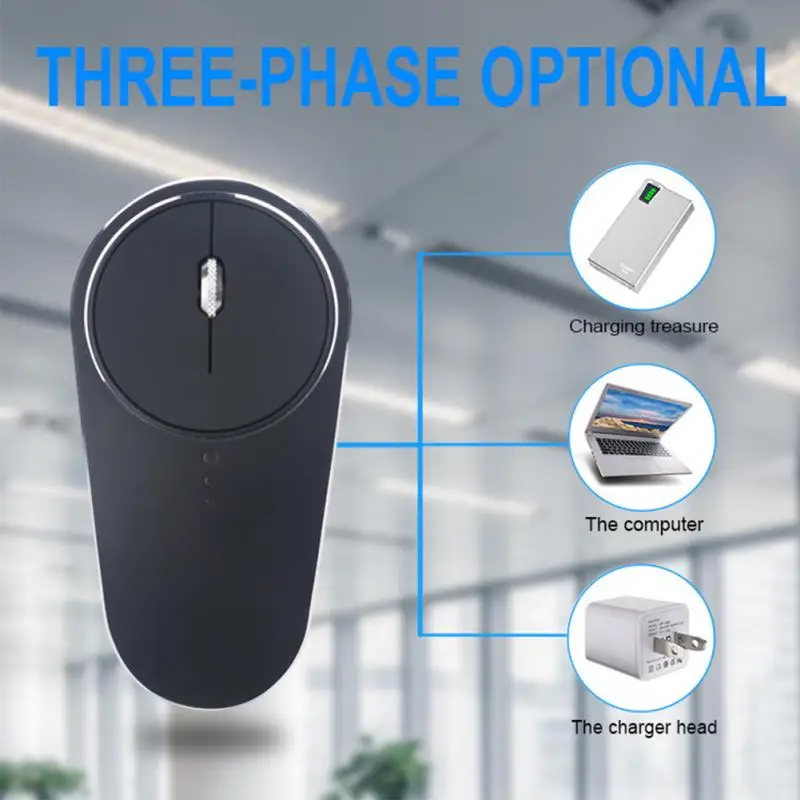 Laptop Portable Wireless Mouse Gaming Mice Aluminum Alloy Ergonomic Computer USB Charging Plug And Play Fashion Office