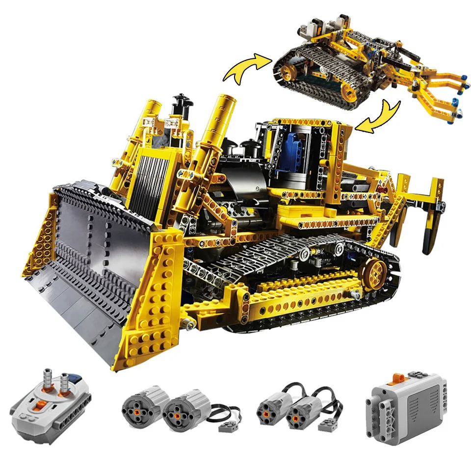 

Rc Bulldozer Compatible With 8275 Technic Model Building Blocks Boys Birthday Gift Remote Controrlled Toys For Children