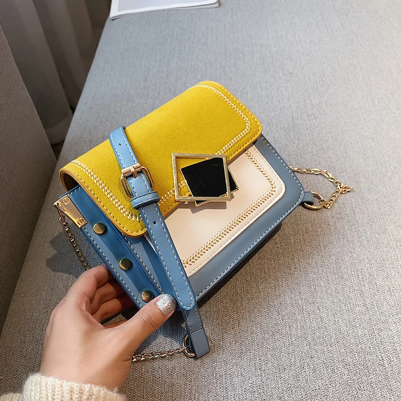 

Summer Small Bag Women's 2019 New Style Korean-style Chain Contrast Color Shoulder Bag Versitile Fashion Western Style Shoulder